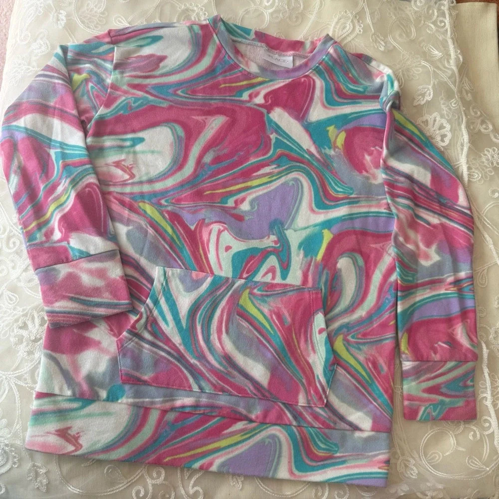 The Children's Place Pink and Blue Marble Sweatshirt
